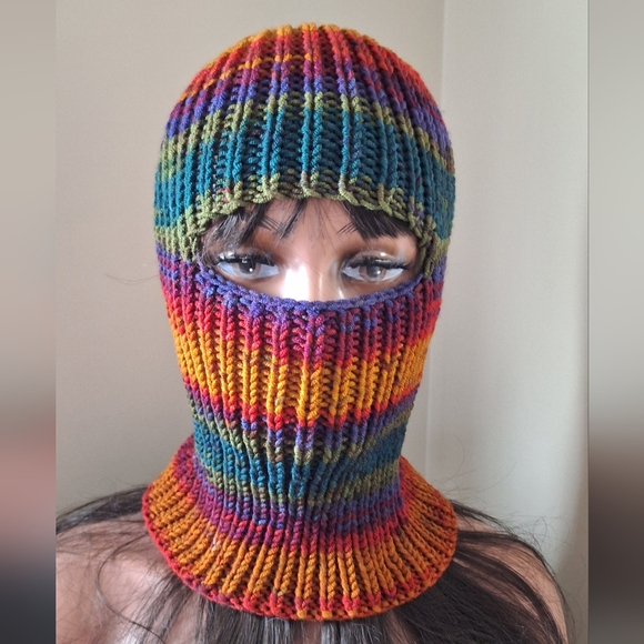 Accessories - Multicolor Striped Knit Balaclava